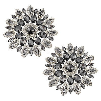 2Pcs Alloy Glass Rhinestone Cabochons FIND-FG0004-83S-1