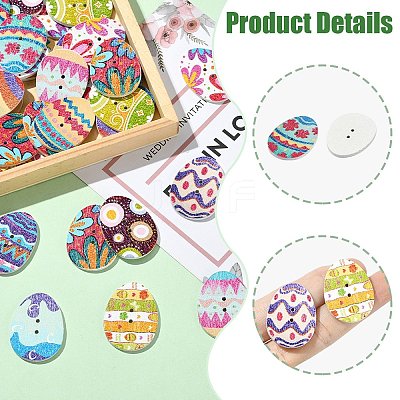 50Pcs 2-Hole Wood Buttons BUTT-CJC0004-02-1
