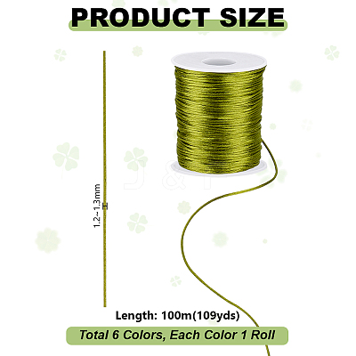 6 Rolls 6 Colors Round Polyester Thread OCOR-PH0005-99-1