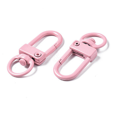 Spray Painted Eco-Friendly Alloy Swivel Snap Hooks Clasps PALLOY-T080-02K-NR-1