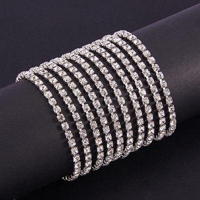 Brass Rhinestone Strass Chains CHC-T001-SS16-01S-1