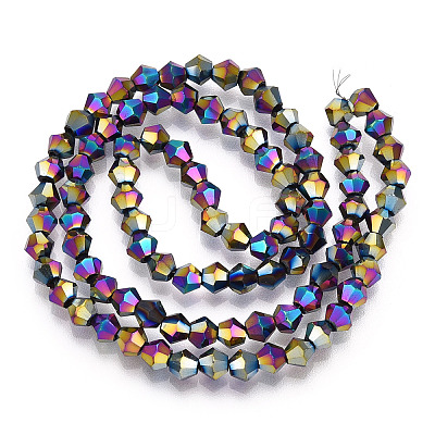 Electroplate Glass Bead Strands X-EGLA-R094-4mm-02-1