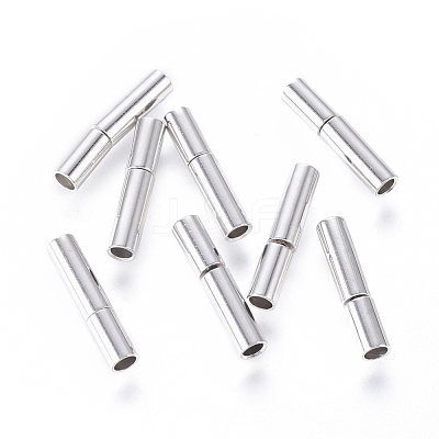 Platinum Plated Brass Bayonet Clasps X-KK646-3-1