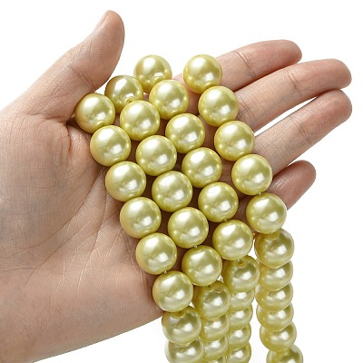 Eco-Friendly Glass Pearl Beads Strands HY-A008-14mm-RB012-1