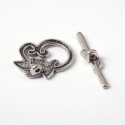 Leaf Tibetan Style Alloy Toggle Clasps X-LF0676Y-1