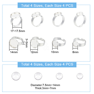 DIY Blank Dome Ring Making Kit DIY-UN0004-76-1