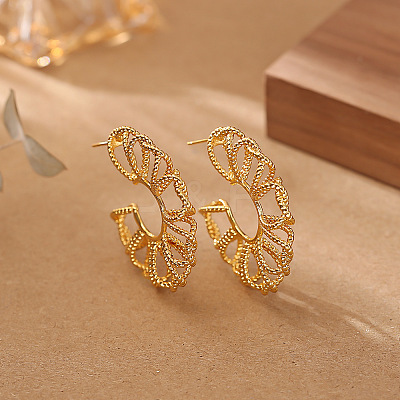 Brass Stud Earrings for Women WGB854C-01-1