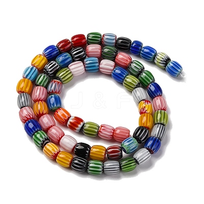 Handmade Lampwork Chevron Beads Strands X-LAMP-K041-01A-03-1