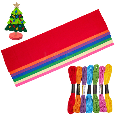 7Pcs 7 Colors Non-woven Felt Fabric DIY-CP0012-69D-1
