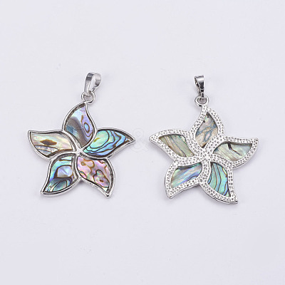 Abalone Shell/Paua Shell Pendants SSHEL-L008-24A-1