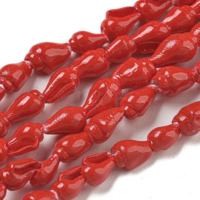 Spray Painted Natural Spiral Shell Beads Strands BSHE-G039-08E-1