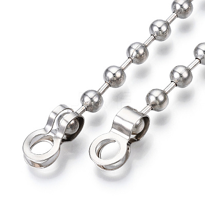 Iron Round Ball Chains with Bead Tips MAK-N034-006B-P-1