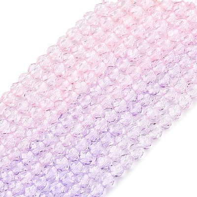 Transparent Gradient Color Glass Beads Strands GLAA-G101-2mm-18-1