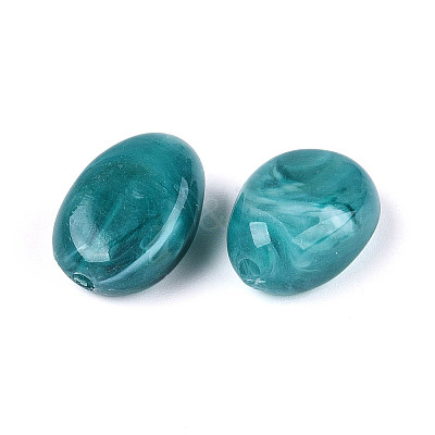 Oval Imitation Gemstone Acrylic Beads X-OACR-R052-09-1