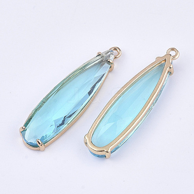 Transparent Glass Pendants X-GLAA-T007-15C-1