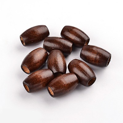 Dyed Barrel Natural Wood Beads WOOD-S619-9-LF-1