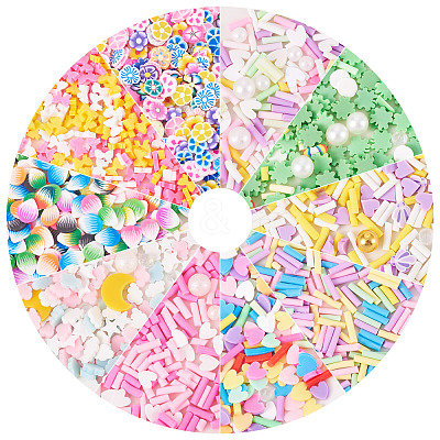 60G 10 Styles Handmade Polymer Clay Sprinkles Mix CLAY-TA0001-70-1