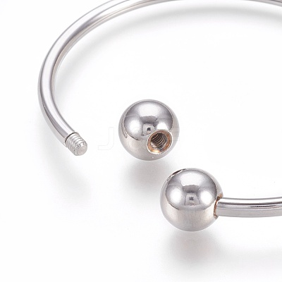 Tarnish Resistant 304 Stainless Steel Cuff Bangles BJEW-F350-01P-1
