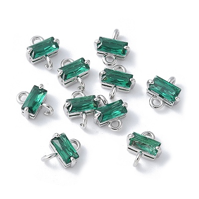 Brass Pave Cubic Zirconia Connector Charms KK-F892-53P-04-1