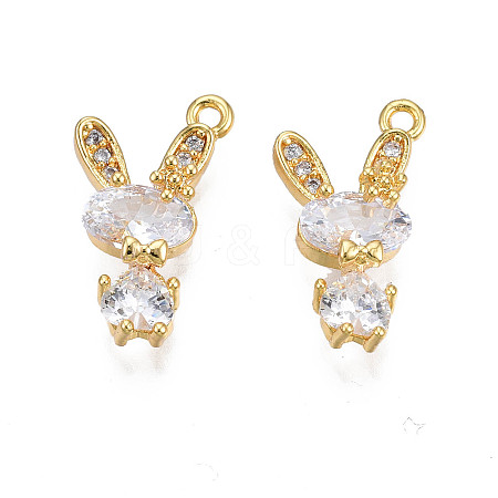 Brass Micro Pave Cubic Zirconia Charms X-KK-N231-244-1