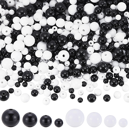 900Pcs 8 Colors Opaque Acrylic Beads MACR-SP0002-34-1