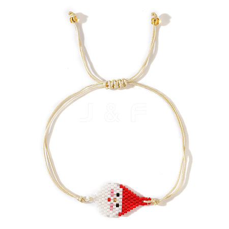 Christmas Cute Cartoon Character Miyuki Handmade Beaded Braided Adjustable Link Bracelets VV0401-1-1