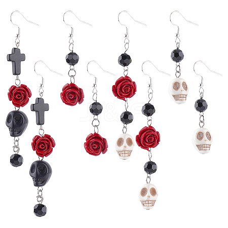 4Pair 304 Stainless Steel Dangle Earring EJEW-AR00009-1