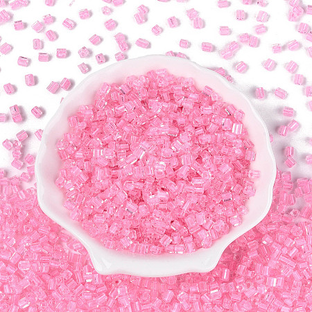 Transparent Inside Colours Glass Seed Beads SEED-T007-11H-1