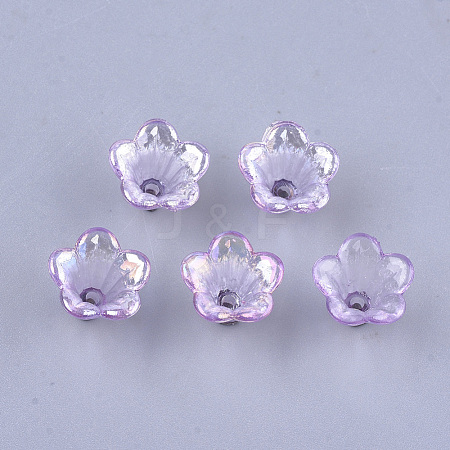 Transparent Acrylic Bead Caps TACR-T007-04E-1