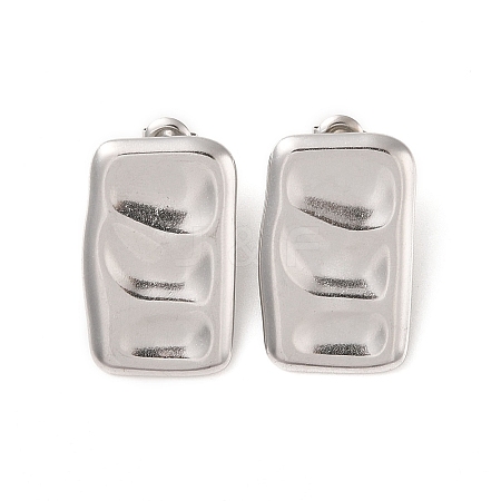 Rectangle 304 Stainless Steel Stud Earrings for Women EJEW-L272-020P-1