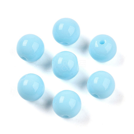 Opaque Solid Color Glass Beads GLAA-N007-8mm-A15-1