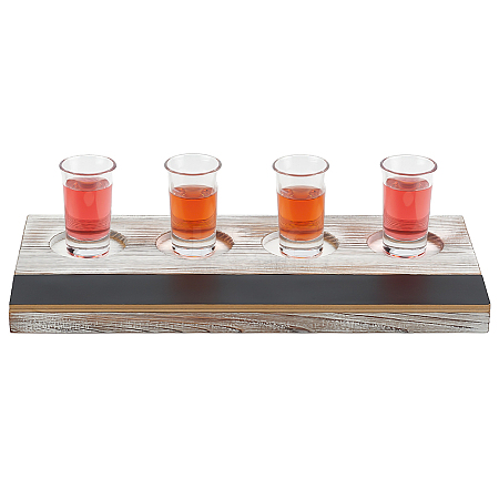 4-Hole Pinewood Wine Glass Organizer Holder ODIS-WH0025-157-1