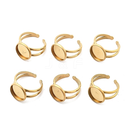 Ion Plating(IP) 304 Stainless Steel Cuff Ring Settings STAS-E202-02C-G-1
