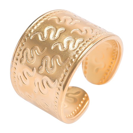 Titanium Steel Snake Pattern Open Cuff Rings DY6294-2-1