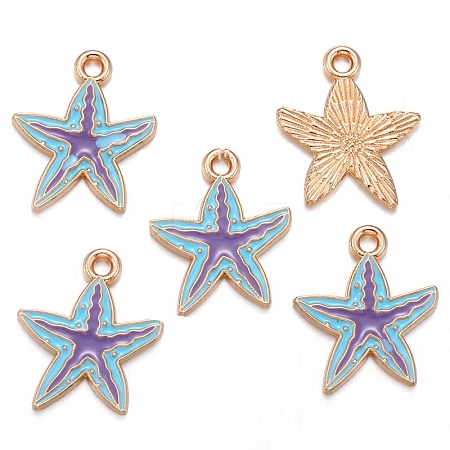 Sea Animal Alloy Enamel Pendants PW-WGE87A6-04-1