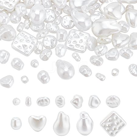 12 Sets 12 Styles ABS Plastic Imitation Pearl Beads FIND-AR0005-25-1