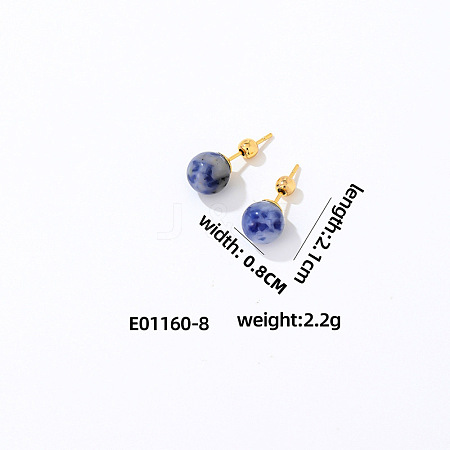 Handmade Fashion Gemstone Stainless Steel Bead Earrings Accessories for Autumn/Winter VH6205-7-1