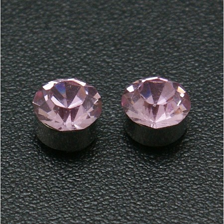 Stainless Steel Magnetic Ear Studs with Rhinestone EJEW-I054C-04-1