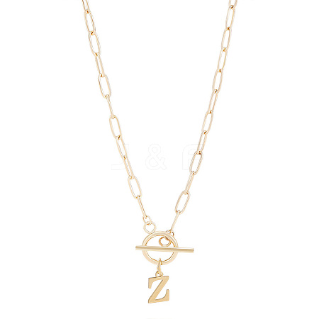 304 Stainless Steel Letter Pendant Necklaces NJEW-LP0001-52Z-G-1
