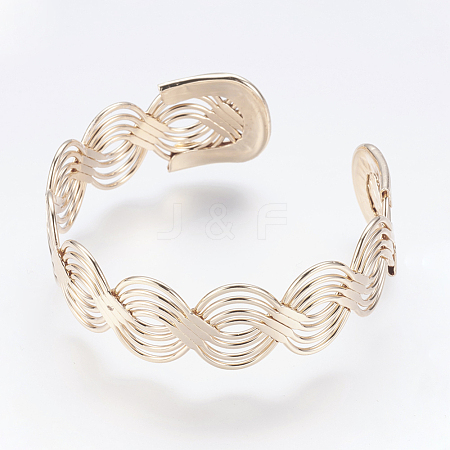 Iron Cuff Bangles BJEW-LT-384-1-KC-1