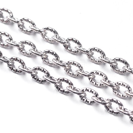 Lead Free & Nickel Free Iron Textured Cable Chains CHT104Y-NF-1