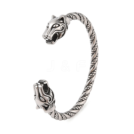 Viking 304 Stainless Steel Open Cuff Bangles for Men BJEW-U001-07C-G-1