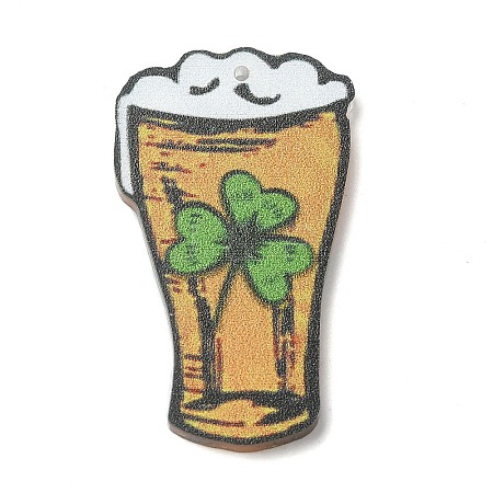 Saint Patrick's Day Opaque Printed Acrylic Pendants MACR-M038-01M-1