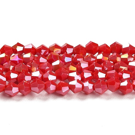 Opaque Solid Color Electroplate Glass Beads Strands EGLA-A039-P4mm-B02-1