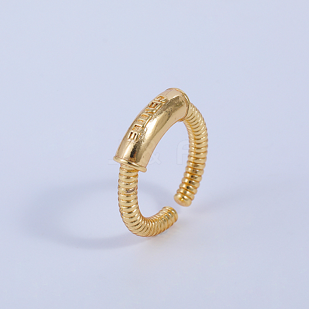 Spiral Pattern Brass Cuff Rings IL9940-1