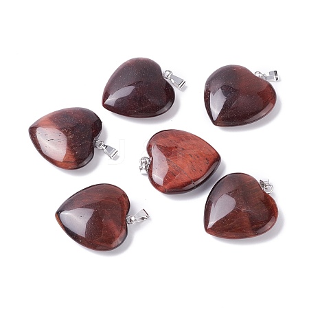 Natural Dyed & Heated Red Tiger Eye Pendants G-G956-B47-FF-1