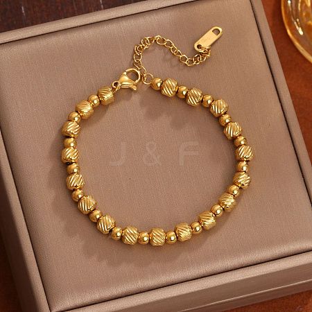 304 Stainless Steel Beaded Bracelets for Women WG0A43A-01-1