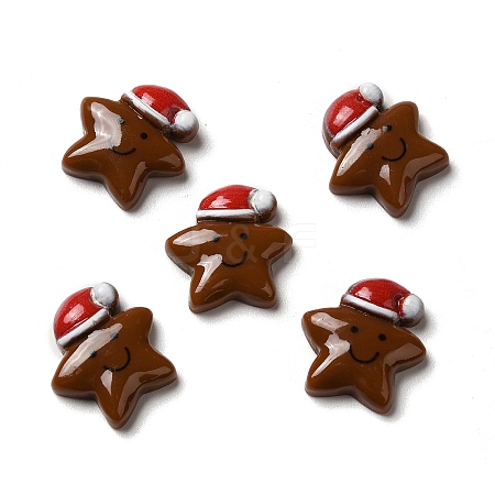 Christmas Opaque Resin Cabochons RESI-K019-36-1