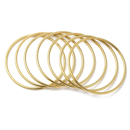 7Pcs 201 Stainless Steel Thin Plain Bangle Sets for Women BJEW-L664-022J-G01-1