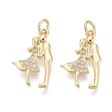 Valentine's Day Brass Micro Pave Clear Cubic Zirconia Pendants KK-Q072-12G-1